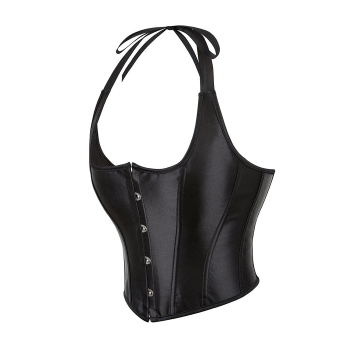 Корсет на зав'язках стрічках із бретелями Star Night 12 Plastic Bones з підтримкою бюста, чорний, S