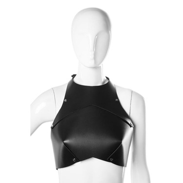 Бюстье из натуральной кожи Candy Hero Armor 2 черный, размер 40-44 (XS-M)