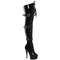 Чоботи Pleaser Delight-3028 6 дюймів на шнурівці з потрійною пряжкою PF BT, з блискавкою збоку, чорні