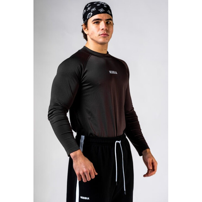 Лонгслів чоловічий Nebbia Seamless Long-Sleeve Top POWER Black 901