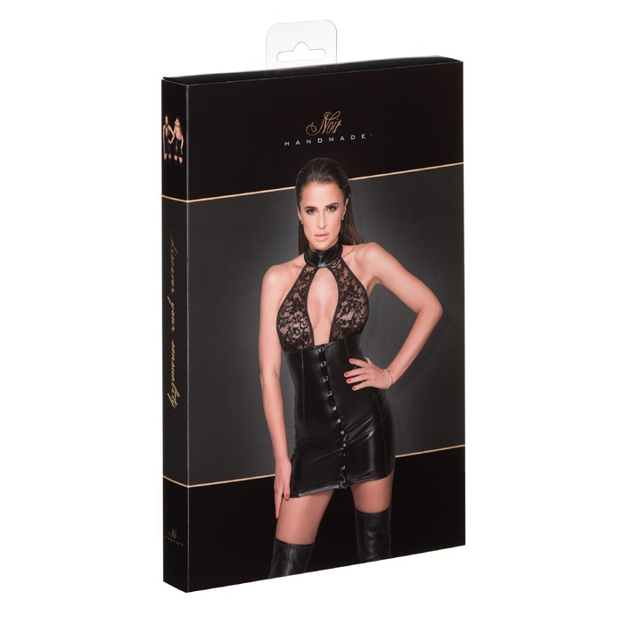 Платье с чокером и кружевным лифом Noir Handmade F224 черное, M