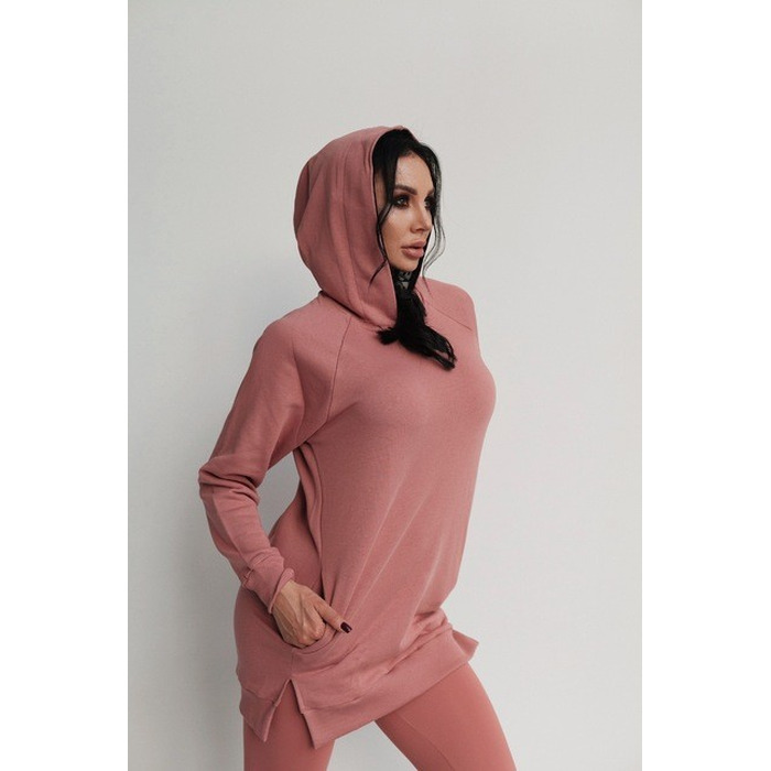 ХУДІ EVERYDAY HERO LONG SWEATSHIRT WITH A HOODIE OLD ROSE 580 Roze