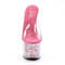 Шльопанці Pleaser Adore-701FL на підборах 7 дюймів, шльопанці з квітковим наповнювачем 2 3/4 дюйма, прозорі/рожеві