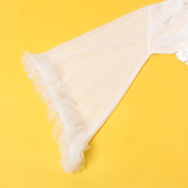 Халат Star Night с рюшами и поясом, белый, M-L