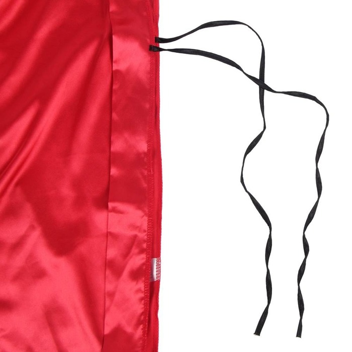 Халат с кружевной спинкой Star Night с поясом и стрингами, красно-чёрный, XS-S