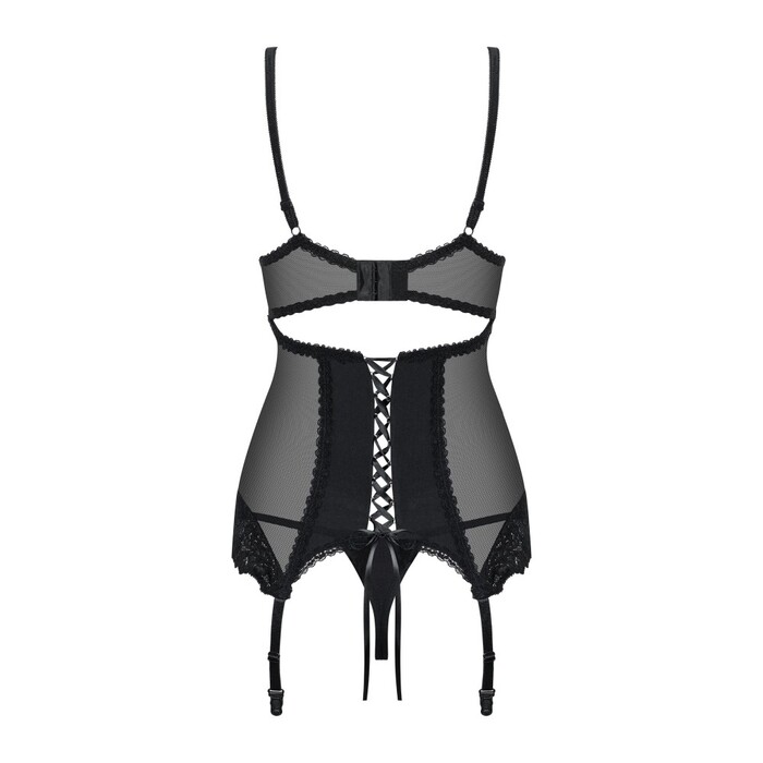 Комплект Obsessive Amallie корсет и стринги S/M