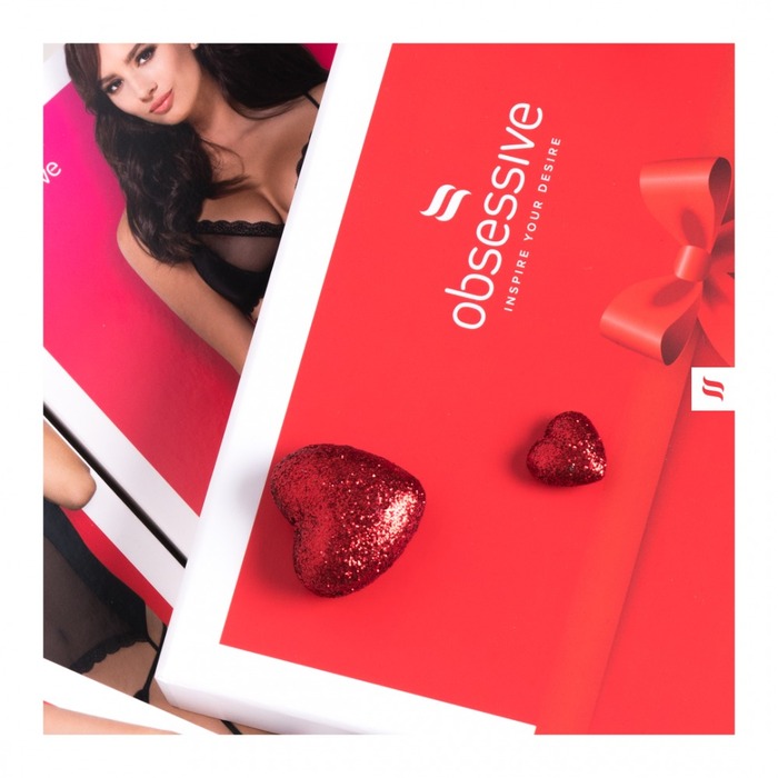 Комбинезон сетка с узором Obsessive F239 черный, S/M/L