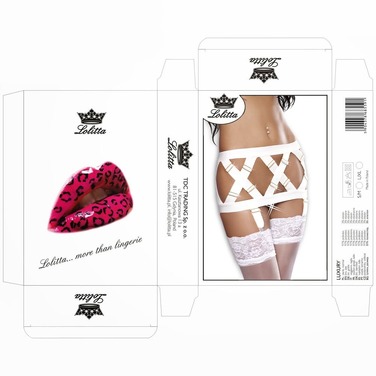 Контурный пояс с пажами для чулков Lolitta белый, S/M