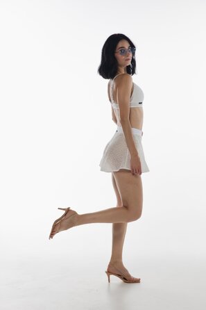 Muse 2 — Сітчасті Шорти З Високою Талією Для Pole Dance, Heels Та Сценічних Виступів - білий