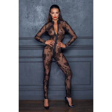 Комбінезон прозорий з візерунком на блискавці NOIR розмір М