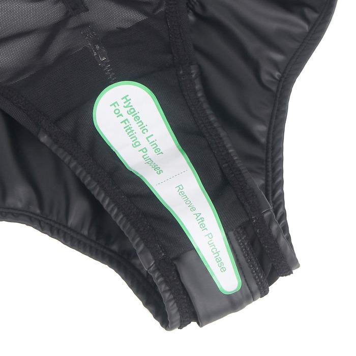 Труси на блискавці StarNight з екошкіри, чорні, L