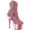 Чоботи Pleaser Adore-1029CHRS *7-дюймовий каблук, 2 3/4-дюймові оздоблені ботильйони PF RS, блискавка збоку, ніжно-рожеві
