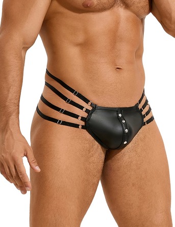 Стринги мужские черные STAR Night с регулирующими резинками по бокам, L
