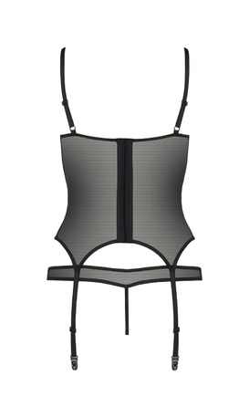 Корсет з відкритими грудьми та трусики HEIDI CORSET black S/M - Passion
