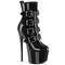 Чоботи Pleaser Jubilant-1023 на підборах 7 дюймів, черевики до щиколотки 3 дюйми з прихованою застібкою-блискавкою збоку, чорні лаковані