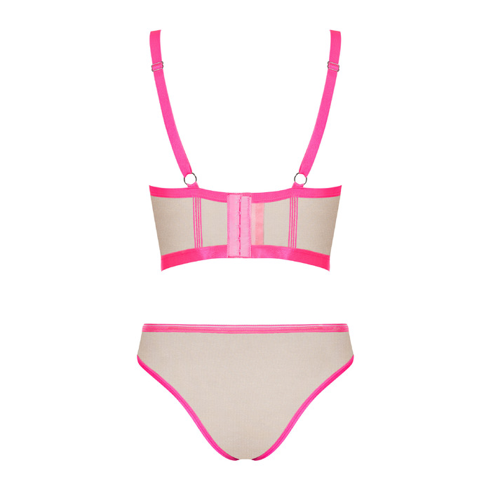 Комплект Obsessive топ та трусики, тілесно-рожевий, L/XL