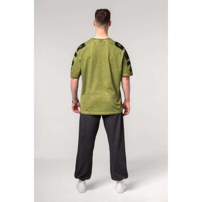 Футболка Nebbia Washed-off Oversized T-shirt LIFTING CLUB Green 368