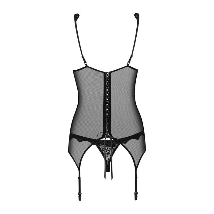 Комплект Emperita corset Obsessive черный S/M