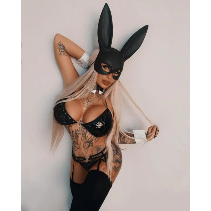 Маска Кролика для доповнення сексуального костюма Leg Avenue, чорний