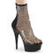 Ботильоны Pleaser Delight-1009, каблук 6 дюймов, сетка RS PF 1 3/4 дюйма, молния сзади, чёрная искусственная замша RS Mesh/чёрный