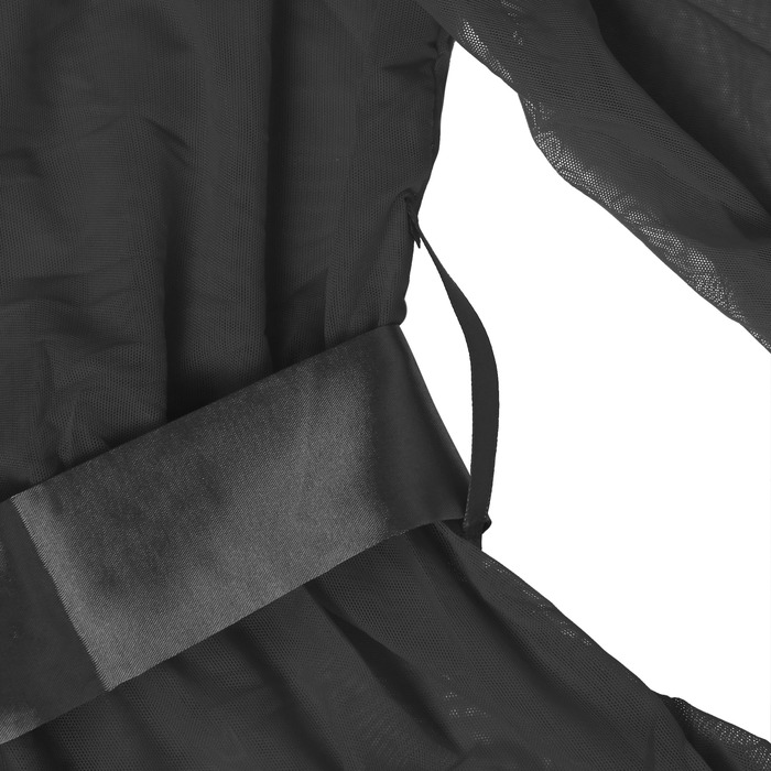 Халат Star Night з мереживом та поясом, чорний, XS-S