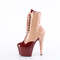 Ботинки Pleaser Adore-1020DC *Каблук 7 дюймов, высота 2 3/4 дюйма, двухцветные ботильоны со шнуровкой, молния сбоку, розово-бордовый цвет