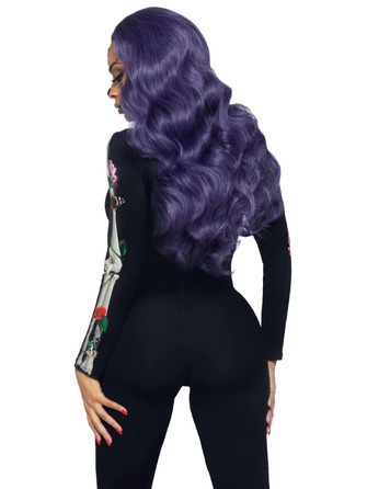 Комбинезон скелет с цветочным принтом Leg Avenue Floral skeleton catsuit S