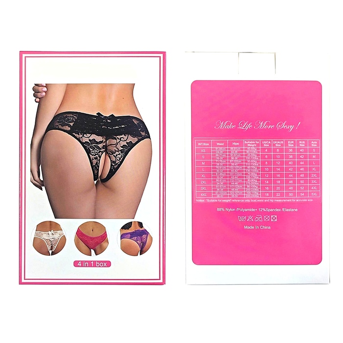 Мереживні труси з доступом Star Night, рожеві, S