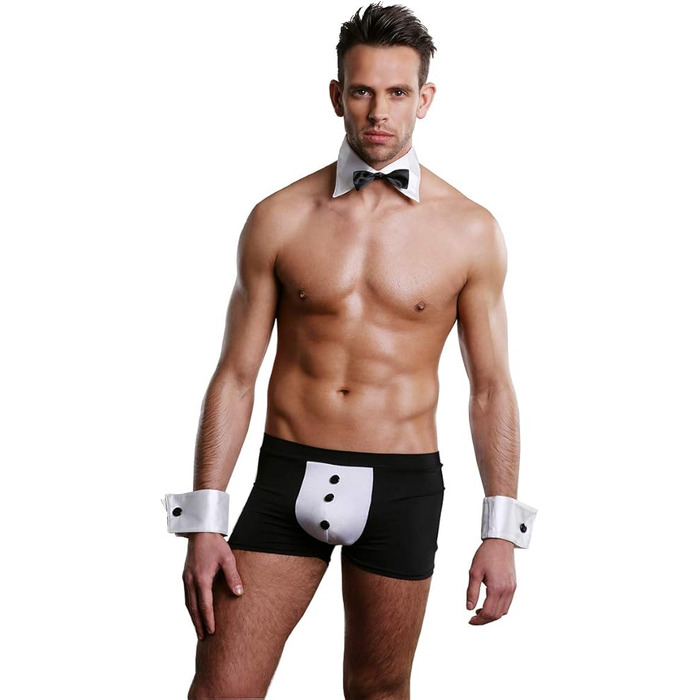 Чоловічий ігровий костюм Sunspice Сексуальний Офіціант, чорний-білий, O/S