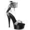 Босоніжки Pleaser Delight-627RS на підборах 6 дюймів, босоніжки з манжетою на щиколотці 1 3/4 дюйма з RS, блискавкою ззаду, чорні
