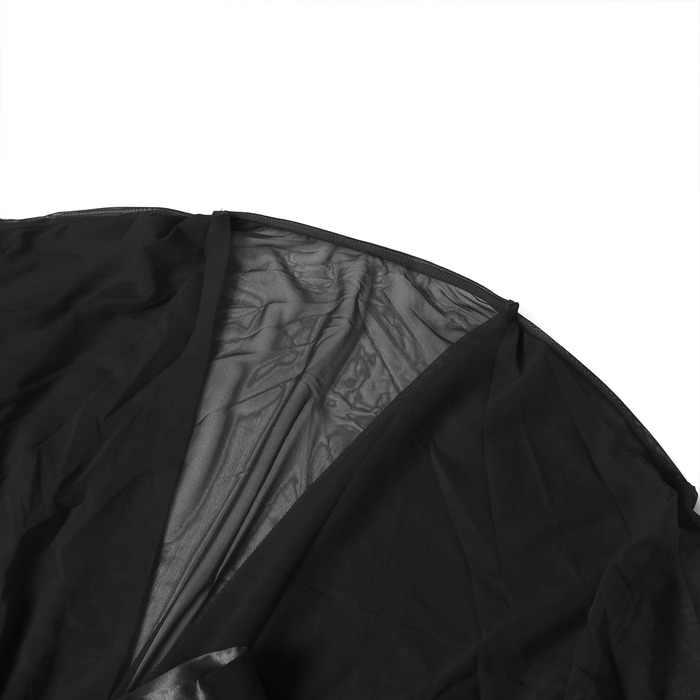 Халат Star Night з мереживом та поясом, чорний, XS-S