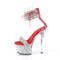 Босоножки Pleaser Sky-327RSI *Каблук 7 дюймов, манжета на щиколотке 2 3/4 дюйма, босоножкии с PF-застежкой, молния сзади, серебристо-красные