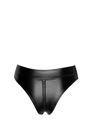 Сексуальные виниловые трусики с молнией Noir Handmade F260 черные, M