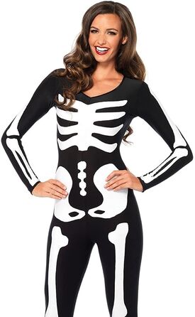 Костюм скелета, світиться у темряві Leg Avenue Womens Skeleton Bodysuit Halloween, розмір S