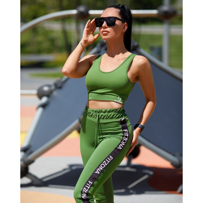 Спортивний топ Fitzona GREEN TOP 14105 еластичний для йоги та фітнесу
