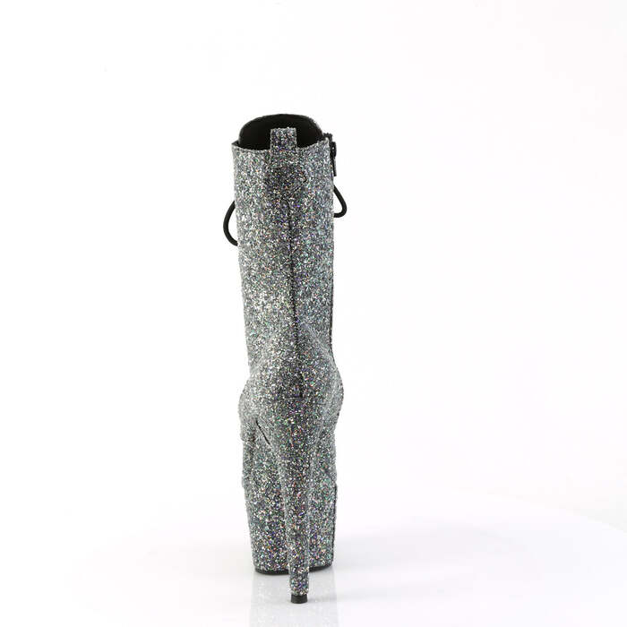 Ботинки Adore-1040GR, каблук 7 дюймов, высота ботинок 6 см, шнуровка спереди, молния сбоку, чёрные