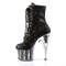 Чоботи Pleaser Adore-1020G на підборах 7 дюймів, черевики до щиколотки з блискітками 2 3/4 дюйма з блискітками та шнурівкою збоку, чорні