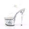 Босоніжки Pleaser Sky-308GF *7 дюймів на підборах, 2 3/4 дюйма з блискітками та ремінцем на щиколотці, прозорі/сріблясті