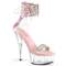 Босоножки Pleaser Delight-627RS, каблук 6 дюймов, манжета на щиколотке 1 3/4 дюйма, босоножкии с PF-застежкой, молния сзади, прозрачный/нежно-розовый