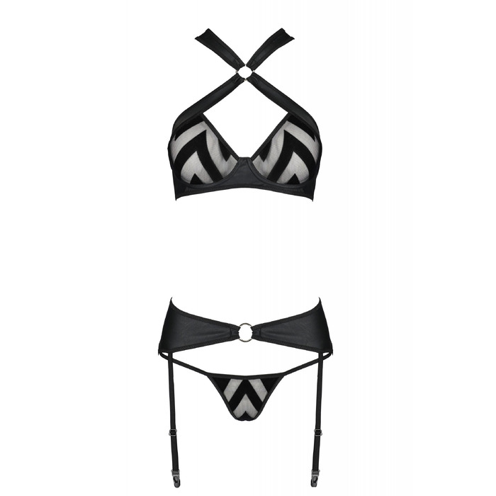 Комплект из трех частей Passion Hima, черный, S/M