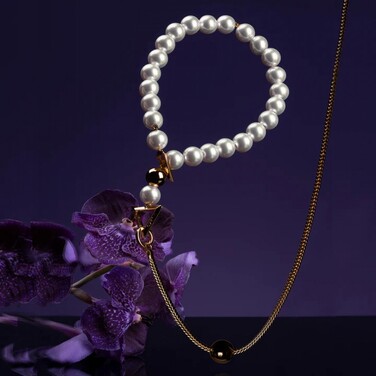 Ошейник с позолотой UPKO Moist Eyes жемчужный