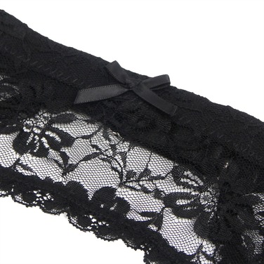 Комплект пояс для панчіх з трусиками StarNight мереживний, чорний, XS-S