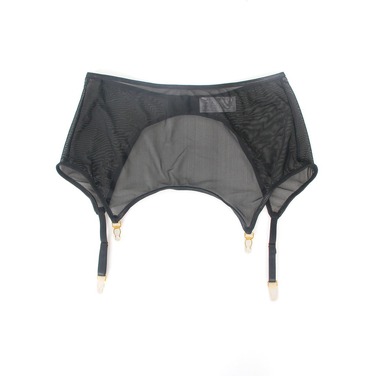 Комплект белья черный в сеточку Star Night с поясом и гартерами, XL