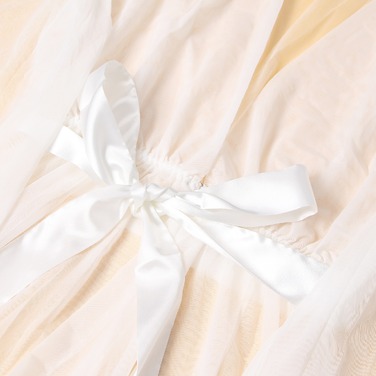 Халат Star Night с рюшами и поясом, белый, M-L