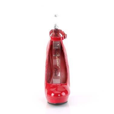 Туфли-лодочки Sultry-686, каблук 6 дюймов, ремешок на щиколотке 1 дюйм, красные