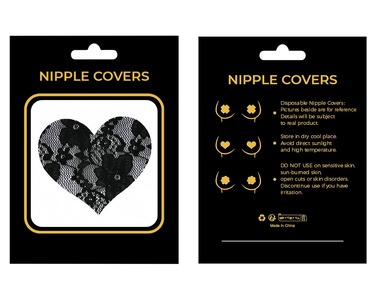 Пестисы на соски Star Night сердечки кружевные, черные