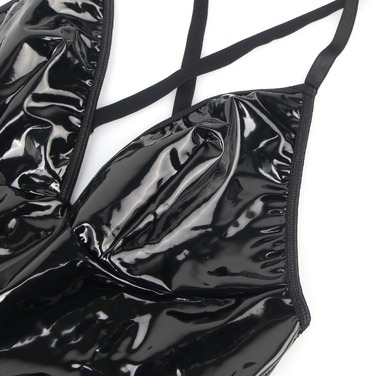 Платье с чокером, глянцевое Star Night Wet Look с имитацией винила, черное, S