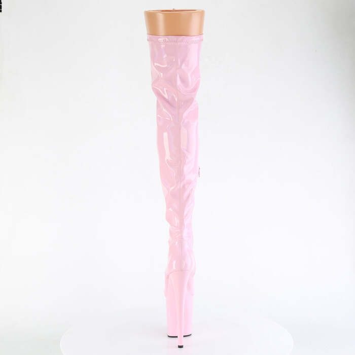 Чоботи Flamingo-3000HWR *8-дюймовий каблук, 4-дюймові еластичні черевики до стегна PF, блискавка збоку, рожеві