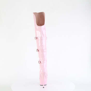 Чоботи Delight-3018 *6 дюймів на підборах, 1 3/4 дюйма з потрійною пряжкою PF, ботфорти OTK, блискавка збоку, рожеві