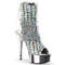 Ботильоны Pleaser Delight-1018HG *Каблук 6 дюймов, 1 3/4 дюйма, открытый носок/пятка, боковая молния, серебристая голограмма